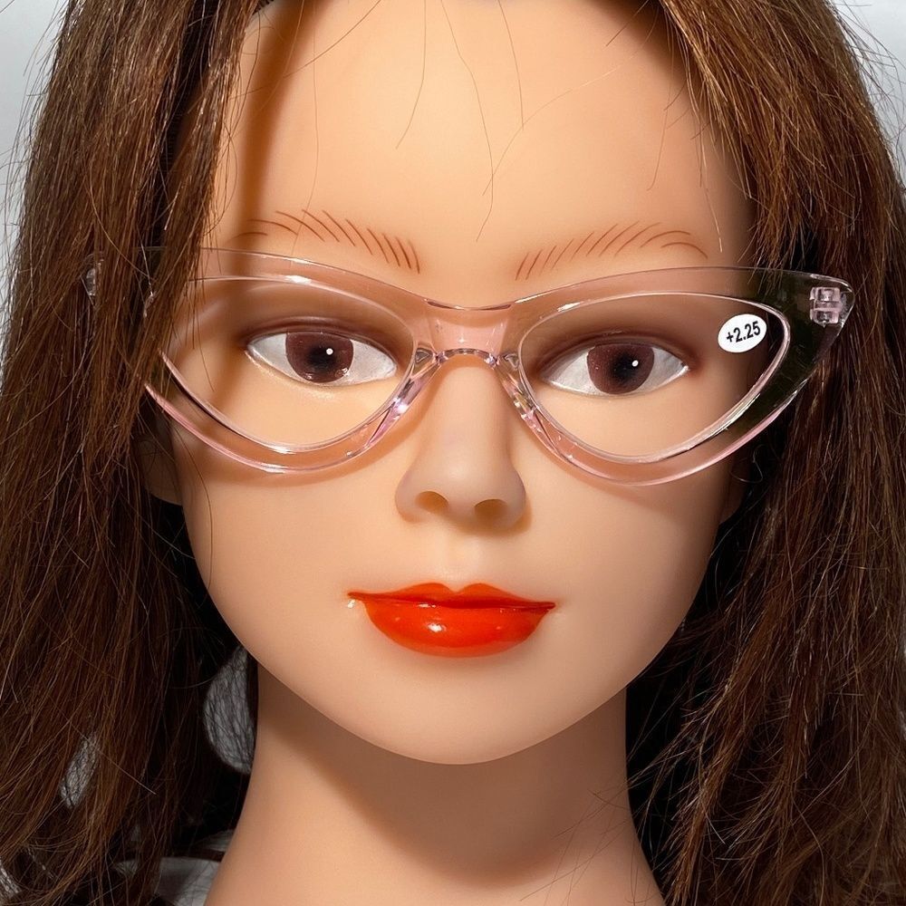1339 Emma Cateye Reading Glasses 2.25 Clear Pink Readers NWT